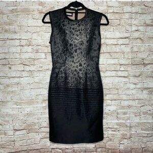 Aquilano Rimondi Italian Wool Black Leopard Print Mini Sheath Dress